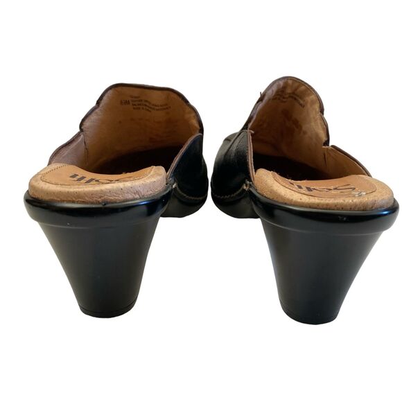 SOFFT Black Leather Slip-On Mule Clog Size 6.5 - Picture 4 of 8